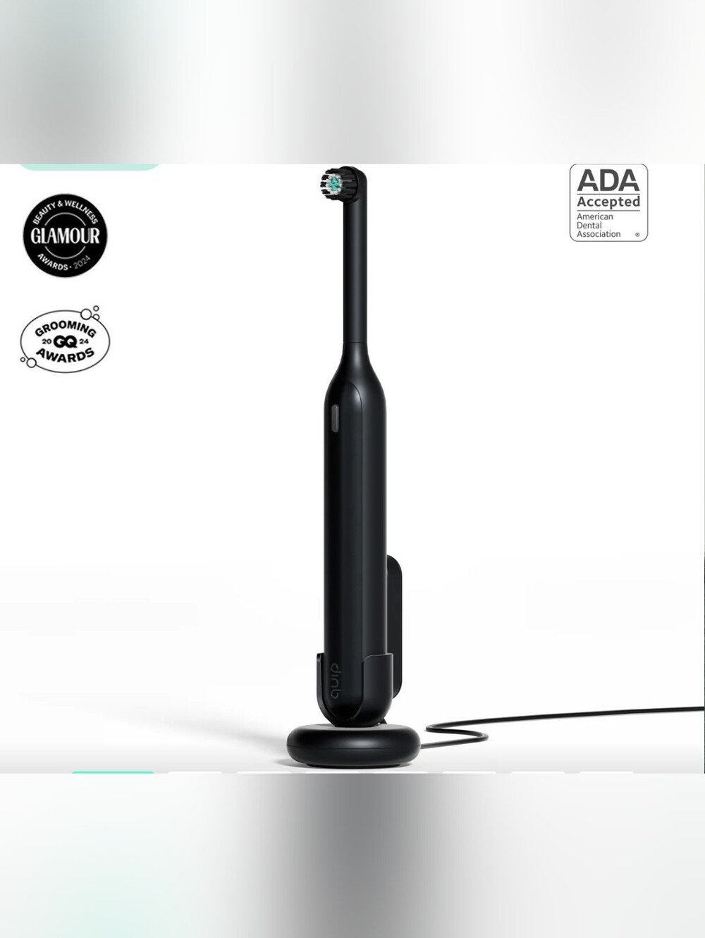 Quip SEALED! NIB! The 360 Oscillating Toothbrush in Black Knight. Sz OS. R2S!